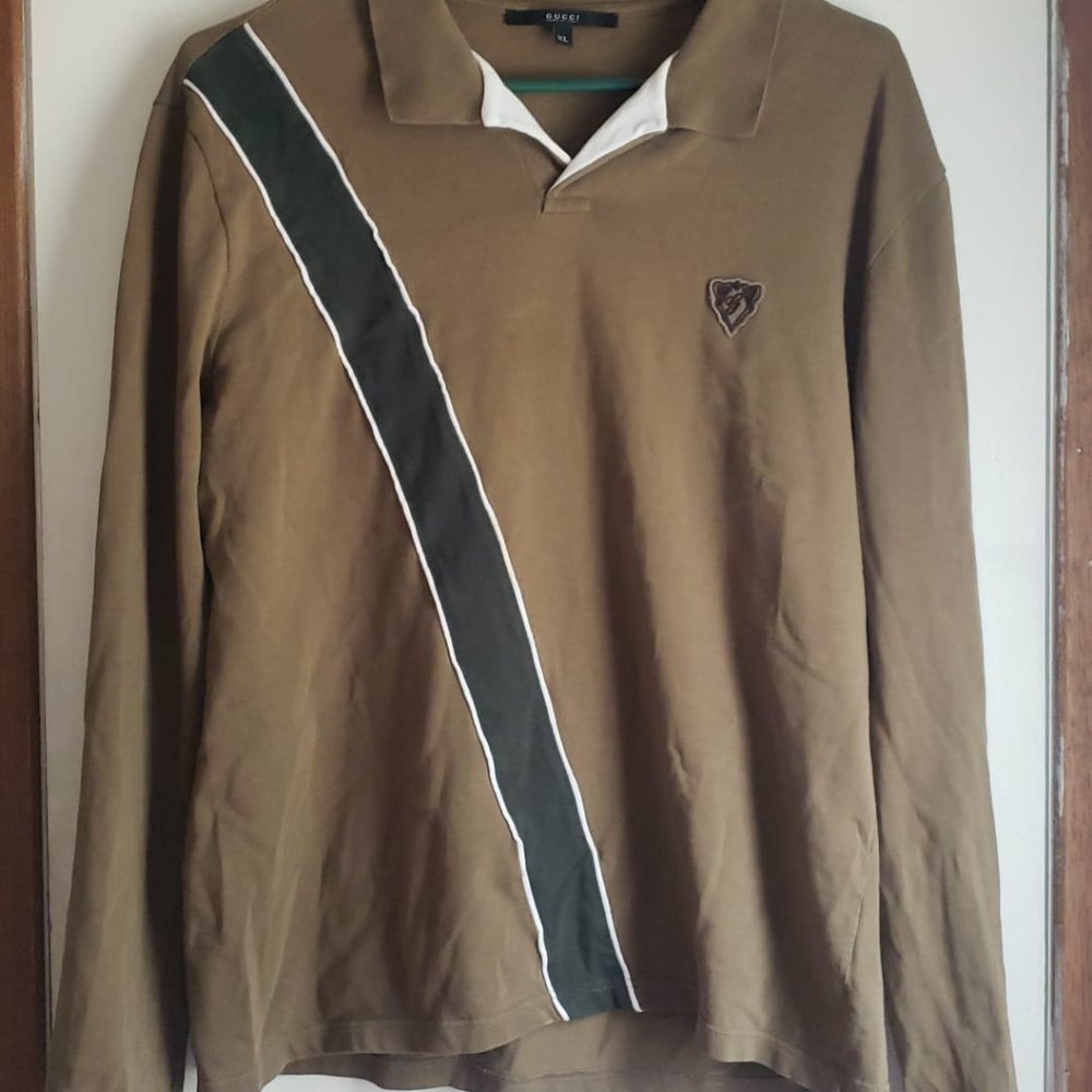 Authentic Brown Gucci Polo Shirt